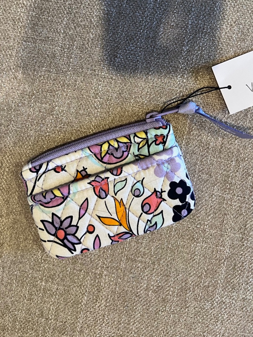 Vera Bradley Coin Card Purse Maddalena Paisley Soft Zip Close Outer Slip Pocket